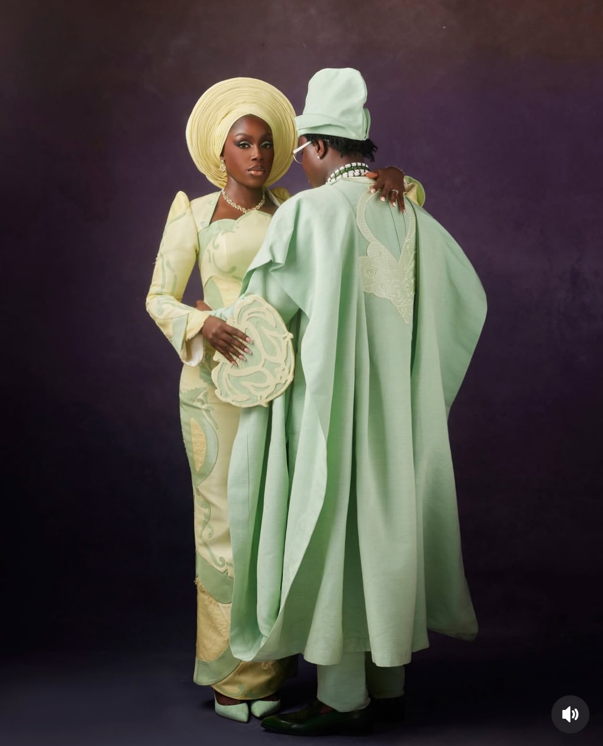 Zlatan and Davita looking stunning in their second outfit playing homage to Zlatan's Yoruba culture.